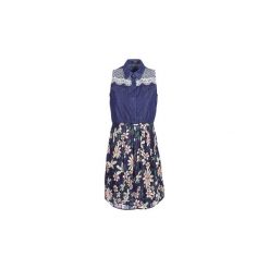 Sukienki krótkie Desigual ALOHA. Niebieskie sukienki damskie Desigual, bez wzorów, bez kołnierzyka, z krótkim rękawem, krótkie, mini. Za 529,00 zł.