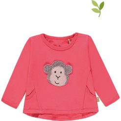 Bluzka w kolorze koralowym. Czerwone bluzy niemowlęce Mother Nature & Me, z aplikacjami, z bawełny. W wyprzedaży za 54,95 zł.