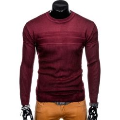 SWETER MĘSKI E130 - BORDOWY. Czarne swetry klasyczne męskie marki Inny, m, z bawełny. Za 49,00 zł.