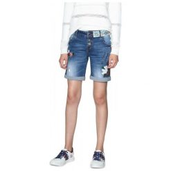 Desigual Szorty Damskie Magali 26 Niebieskie. Niebieskie spodenki i szorty męskie marki Desigual, z haftami. Za 350,00 zł.