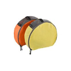 Zestaw 2 pokrowców trekkingowych - PÓŁKSIĘŻYC - 2 x 7 l. Pomarańczowe plecaki męskie FORCLAZ, z poliesteru. Za 29,99 zł.