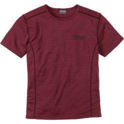 T-shirt funkcyjny Slim Fit bonprix ciemnoczerwony. Czerwone koszulki męskie bonprix, m, z nadrukiem, z kontrastowym kołnierzykiem. Za 37,99 zł.