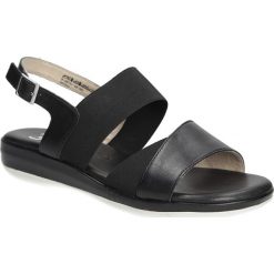 Sandały caprice 9-28701-26. Czarne sandały damskie Caprice, bez wzorów, ze skóry, bez obcasa, bez zapięcia. Za 259,99 zł.
