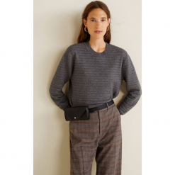 Mango - Sweter Tubito. Szare swetry klasyczne damskie Mango, l, z dzianiny, z okrągłym kołnierzem. Za 119,90 zł.