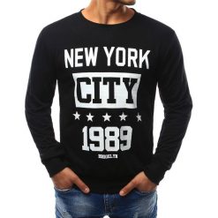 Bluzy męskie: Bluza męska z nadrukiem czarna (bx3391)