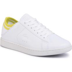 Sneakersy LACOSTE - Carnaby Evo Duo 120 1 Sfa 7-39SFA0011V05 Wht/Ylw. Białe półbuty damskie Lacoste, ze skóry ekologicznej. W wyprzedaży za 319,00 zł.
