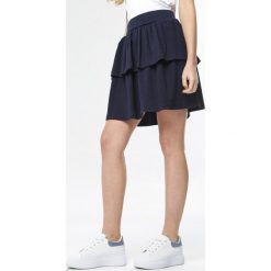 Granatowa Spódnica Therea. Niebieskie spódniczki damskie Born2be, s, z aplikacjami, z dzianiny, mini, rozkloszowane. Za 74,99 zł.