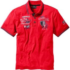 Shirt polo z efektownym zdobieniem bonprix czerwony. Czerwone koszulki męskie bonprix, s, z aplikacjami, z krótkim rękawem. Za 44,99 zł.