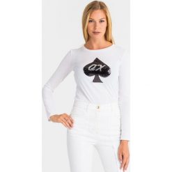 LONGSLEEVE ARMANI EXCHANGE. Białe bluzy damskie xs, z aplikacjami, z bawełny. Za 155,40 zł.