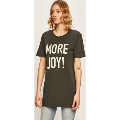 Silvian Heach - T-shirt. Szare bluzki damskie Silvian Heach, s, z nadrukiem, z bawełny, klasyczne, z okrągłym kołnierzem. W wyprzedaży za 89,90 zł.