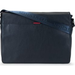 Torba na laptopa. Niebieskie torby męskie skórzane Wittchen, w paski, ze skóry ekologicznej, sportowe, na ramię, małe. Za 399,90 zł.
