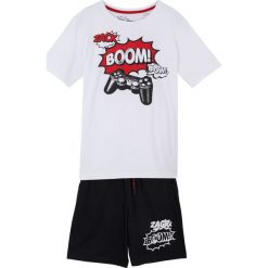 T-shirt + krótkie spodenki (2 części) bonprix biało-czarny. Białe t-shirty chłopięce bonprix, z nadrukiem, z krótkim rękawem. Za 37,99 zł.