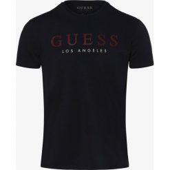 Guess Jeans - T-shirt męski, niebieski. Niebieskie t-shirty męskie Guess Jeans, xl, z aplikacjami, z jeansu, bez kołnierzyka. Za 159,95 zł.