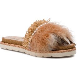 Espadryle KANNA - 19KV9255 Banda Beig. Pomarańczowe espadryle damskie marki Kanna, bez wzorów, ze skóry, bez obcasa. Za 429,00 zł.