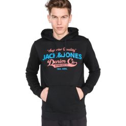 Jack & Jones Bluza Czarny. Czarne bluzy męskie Jack & Jones, s, z nadrukiem, z bawełny, bez kołnierzyka, bez rękawów, bez kaptura. Za 133,95 zł.