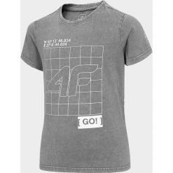 T-shirt chłopięcy (122-164) JTSM210 - szary melanż. Szare t-shirty chłopięce 4F JUNIOR, bez wzorów, z bawełny, bez rękawów. Za 39,99 zł.