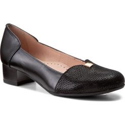 Półbuty EKSBUT - 4411-155/D43-1G Czarny. Czarne półbuty damskie skórzane Eksbut, eleganckie, na obcasie. W wyprzedaży za 209,00 zł.