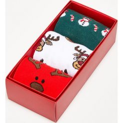 3 pack skarpet świątecznych. Zielone skarpetki damskie Moodo, bez wzorów. Za 19,99 zł.