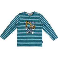 Koszulka "Construction" w kolorze szaro-niebieskim. Niebieskie t-shirty chłopięce Salt and Pepper, z nadrukiem, z bawełny, z długim rękawem. W wyprzedaży za 35,95 zł.