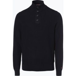 Tommy Hilfiger - Sweter męski, niebieski. Niebieskie swetry męskie marki TOMMY HILFIGER, m, bez wzorów, z podwójnym kołnierzykiem, bez kaptura. Za 539,95 zł.
