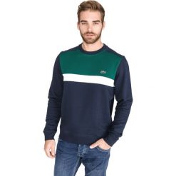 Lacoste Bluza Niebieski Zielony. Niebieskie bluzy męskie Lacoste, l, w paski, z bawełny, bez kołnierzyka, bez rękawów, bez kaptura. Za 578,95 zł.