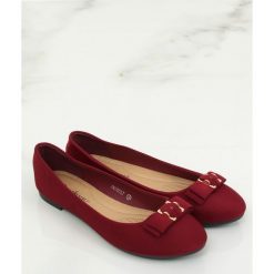 Baleriny damskie bordowe JM3553J BURDEO. Czerwone baleriny damskie obuwie damskie, bez wzorów, z tkaniny, eleganckie, bez obcasa. Za 54,51 zł.