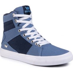 Sneakersy SUPRA - Aluminium 05662-417-M Horizon/Navy/White. Niebieskie sneakersy męskie Supra, na co dzień, bez wzorów, z tworzywa sztucznego, eleganckie, bez zapięcia. W wyprzedaży za 229,00 zł.