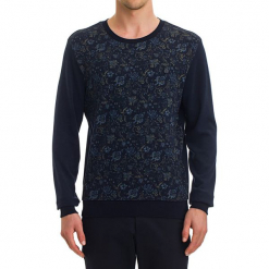 Sweter w kolorze ciemnoniebieskim ze wzorem. Niebieskie swetry klasyczne męskie GALVANNI, m, z okrągłym kołnierzem. W wyprzedaży za 139,95 zł.