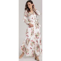 Biała Sukienka Nonania. Białe sukienki damskie Renee, na lato, xl, w paski, z tkaniny, bez kołnierzyka, bez rękawów, długie, maxi, rozkloszowane. Za 139,99 zł.