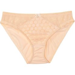 Figi bonprix morelowy. Pomarańczowe majtki damskie bonprix, bez wzorów, z koronki. Za 24,99 zł.