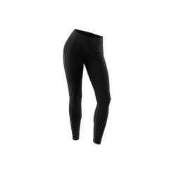 Legginsy slim Gym & Pilates FIT520 damskie. Czarne legginsy damskie DOMYOS, m, bez wzorów, z elastanu. Za 64,99 zł.