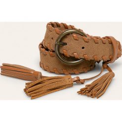 Twinset - Pasek skórzany. Pomarańczowe paski damskie Twinset, w paski, ze skóry. Za 439,90 zł.