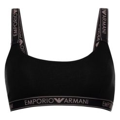 Biustonosz top Emporio Armani Underwear 163651 9A317 00020. Czarne biustonosze Emporio Armani Underwear, bez wzorów, z elastanu. W wyprzedaży za 139,00 zł.