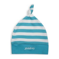 Juddlies Czapka Niemowlęca Blue Stripe. Niebieskie czapeczki niemowlęce marki Juddlies, bez wzorów. Za 23,38 zł.