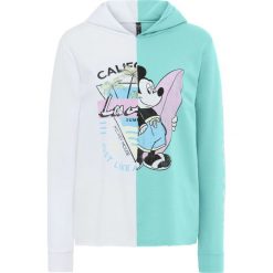 Bluzy damskie: Bluza dresowa bonprix biało-jasny miętowy