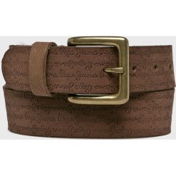 Pepe Jeans - Pasek skórzany. Pomarańczowe paski damskie Pepe Jeans, w paski, z jeansu. Za 159,90 zł.