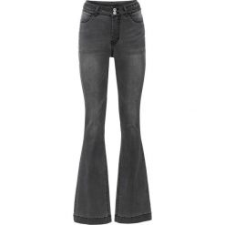 Dżinsy ze stretchem Bootcut bonprix szary denim "used". Szare jeansy damskie bonprix, z jeansu. Za 129,99 zł.