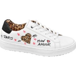 Białe sneakersy damskie Graceland ozdobione napisami Graceland białe. Białe sneakersy damskie Graceland, z materiału. Za 83,00 zł.