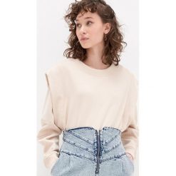 Bluza oversize - Kremowy. Białe bluzy damskie House, s, bez wzorów, bez rękawów, bez kaptura. Za 119,99 zł.