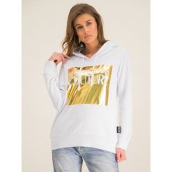 Bluza Versace Jeans Couture B6HVA71T. Białe bluzy damskie Versace Jeans Couture, s, bez wzorów, z bawełny, bez rękawów, bez kaptura. W wyprzedaży za 639,00 zł.