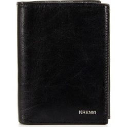 KRENIG El Dorado 11029 - ESKLUZYWNY czarny SKÓRZANY PORTFEL MĘSKI w pudełku - Czarny. Czarne portfele męskie Krenig, bez wzorów, ze skóry. Za 173,99 zł.