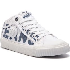 Trampki PEPE JEANS - Industry Logo Junior PBS30384 White 800. Białe trampki dziewczęce marki Pepe Jeans, bez wzorów, z jeansu, na sznurówki. Za 239,00 zł.