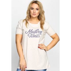 Bluzki, topy, tuniki: Beżowy T-shirt Modern Times
