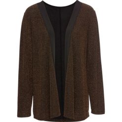 Żakiet shirtowy z połyskiem bonprix czarno-złocisty. Czarne marynarki i żakiety damskie bonprix, eleganckie. Za 49,99 zł.