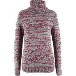Sweter z golfem bonprix szary melanż. Szare swetry damskie bonprix, bez wzorów, z wełny, bez rękawów. Za 54,99 zł.