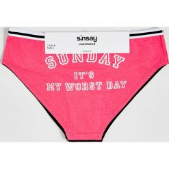 Majtki z napisem Sunday - Czarny. Czarne majtki damskie Sinsay, s. Za 14,99 zł.