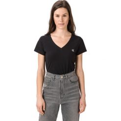 Calvin Klein Koszulka Czarny. Czarne koszulki damskie Calvin Klein, xs, bez wzorów, z elastanu, bez kołnierzyka, z krótkim rękawem. Za 152,95 zł.