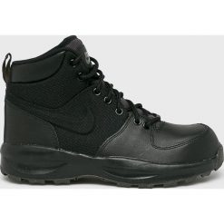 Nike - Buty dziecięce Manoa. Czarne trampki chłopięce Nike, bez wzorów, ze skóry, sportowe, na sznurówki. W wyprzedaży za 299,90 zł.