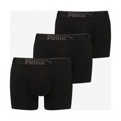 Puma 3-pack Bokserki Czarny. Czarne bokserki męskie Puma, bez wzorów, z elastanu. Za 137,95 zł.