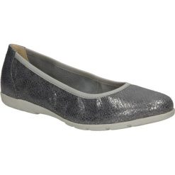 Baleriny szare skórzane caprice 9-22150-26. Szare baleriny damskie Caprice, bez wzorów, bez obcasa. Za 249,99 zł.